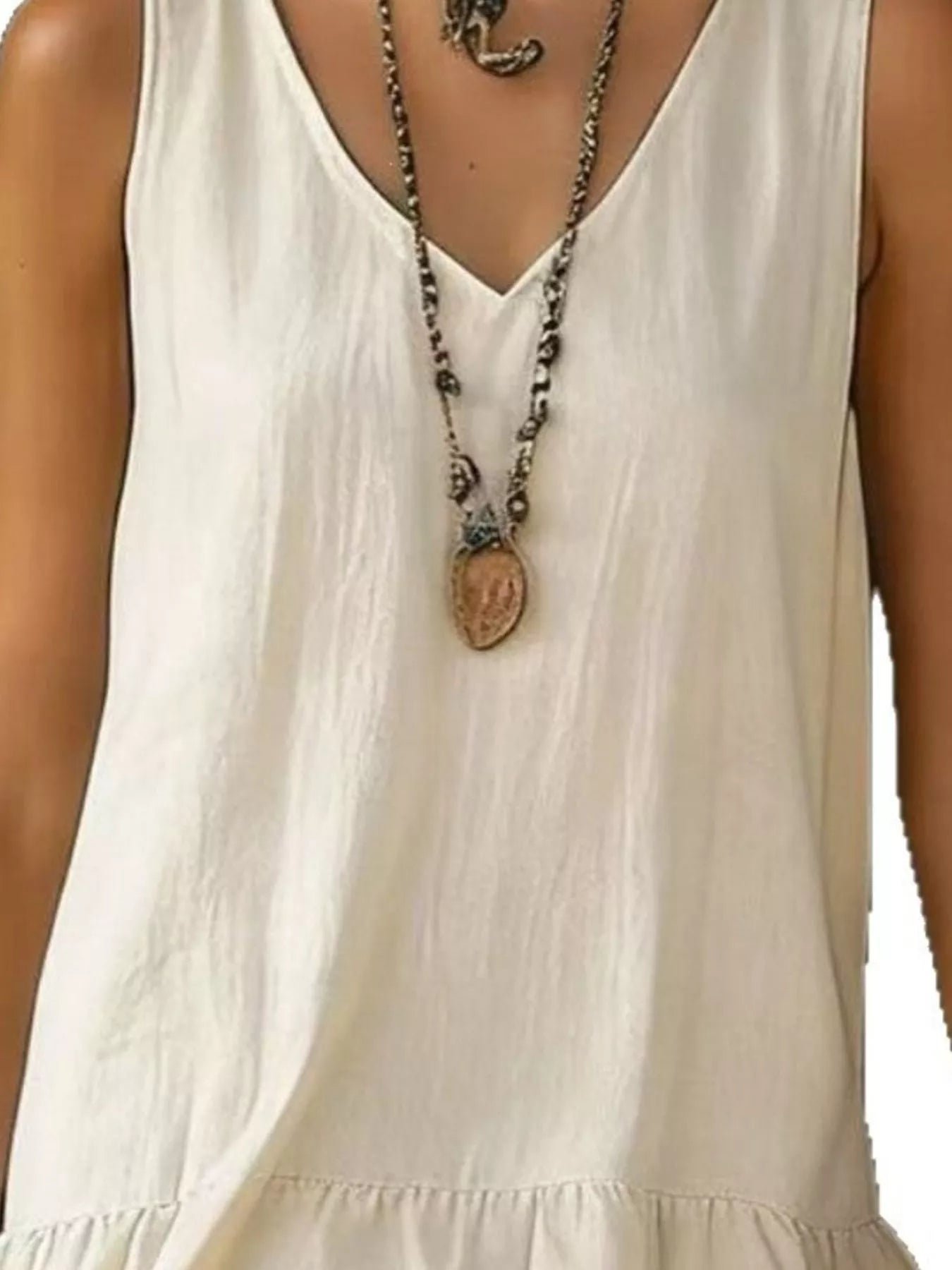 Full Size Ruffled Hem V-Neck Sleeveless Dress Plus Size 0554342e-8c87-49df-a4f4-93a391e0264e-Max-Origin