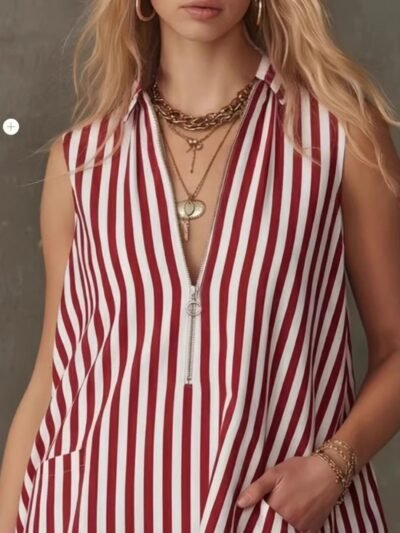 Striped Zipper Neck Ruffle Hem Dress 0b32ce1de4fc49cc80d9ad64c47ac786-Max-Origin
