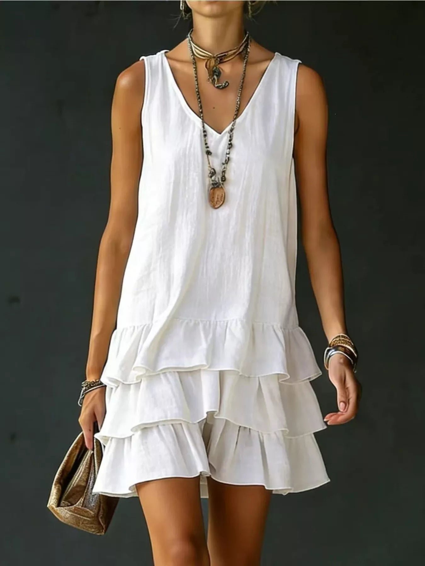 Full Size Ruffled Hem V-Neck Sleeveless Dress Plus Size 0d8b5c65ca0f45bd84c0dad4963e603c-Max-Origin