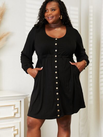 Double Take Scoop Neck Empire Waist Long Sleeve Magic Dress 18394e44ebed41d18ce77f00c5e439c6-Max