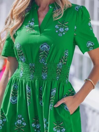Floral Print Smocked Waist Maxi Dress 3d9e66ed-9049-43bb-b8b4-f20bf60093d5-Max-Origin