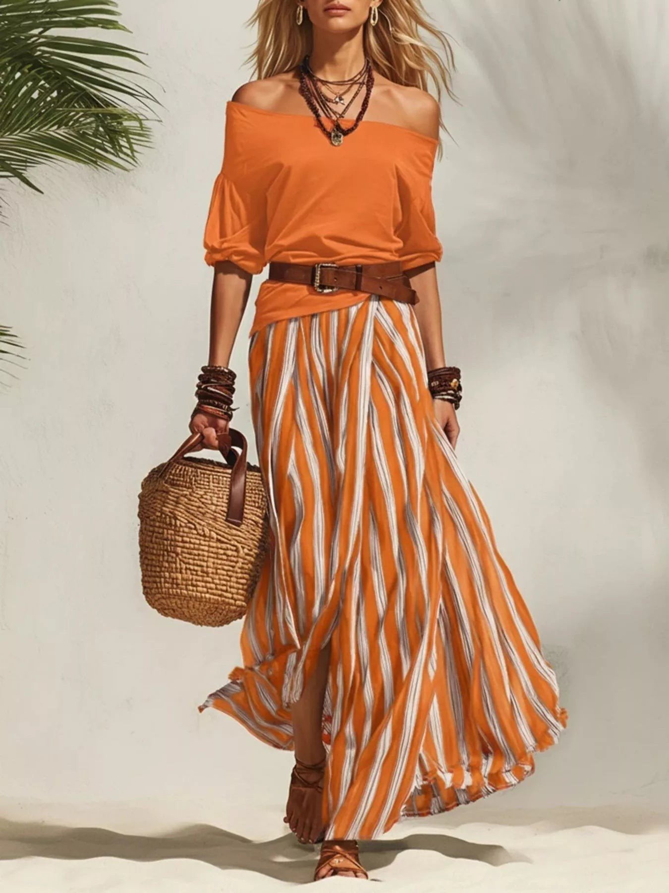 Off Shoulder Top and Striped Maxi Skirt Set 23aee226-1b1d-4075-8f26-3584a42e8662-Max-Origin