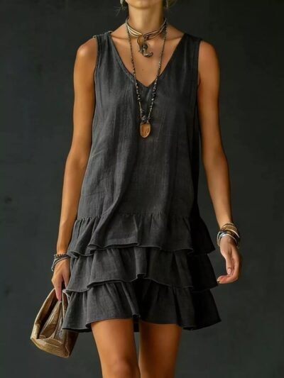 Full Size Ruffled Hem V-Neck Sleeveless Dress Plus Size 202110cf-bef0-4d63-affc-b22b60bbdb26-Max-Origin