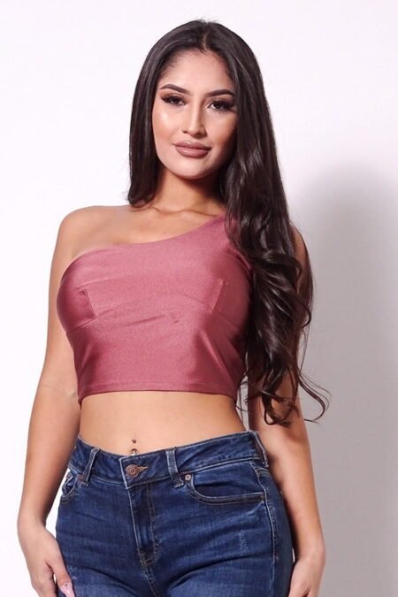 One Shoulder Bustier Crop Top