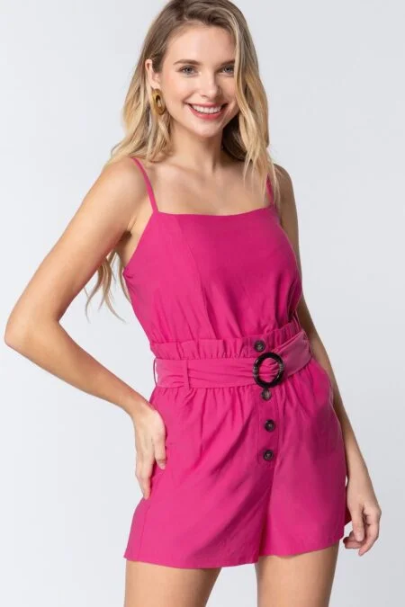 Hot Pink Cami Strap Romper