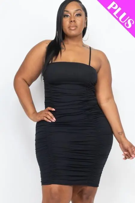 Plus Size Ruched Mini Dress