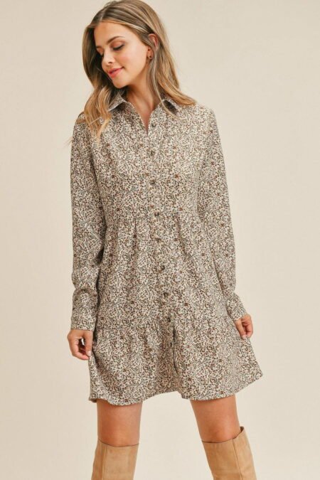 Corduroy Printed Dress