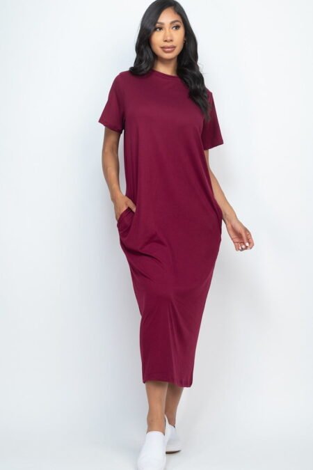 Soft Stretchy Tee Shirt Maxi Dress