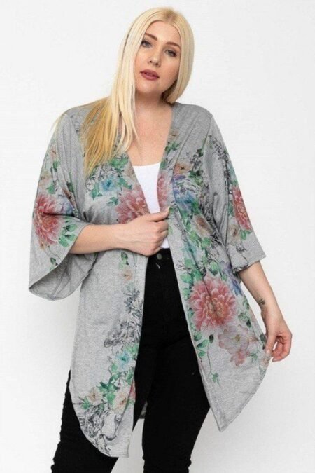 Long Body Floral Print Cardigans