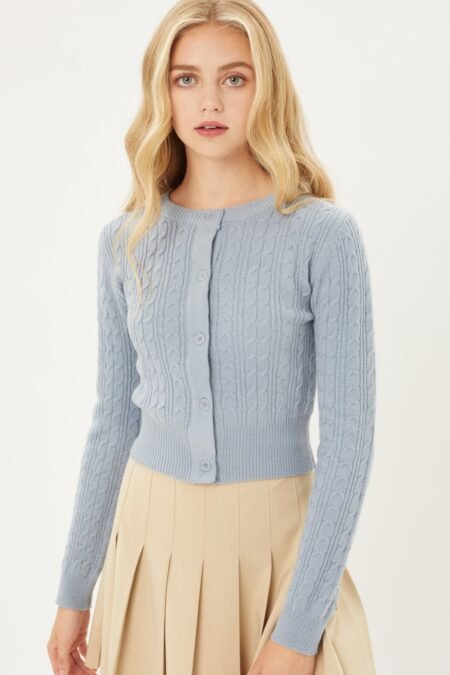 Cable Knit Cardigan Sweater