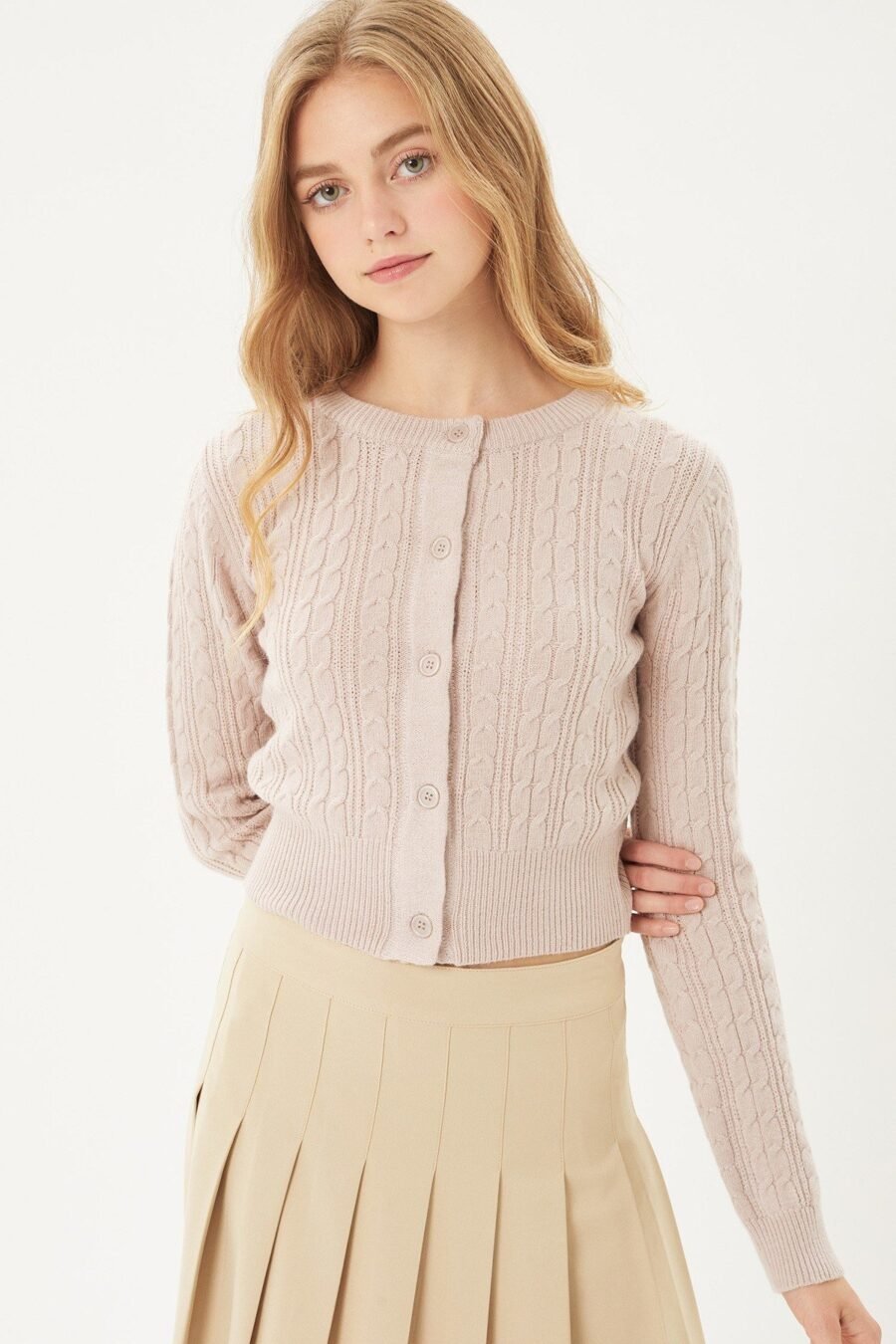 Cable Knit Cardigan Sweater