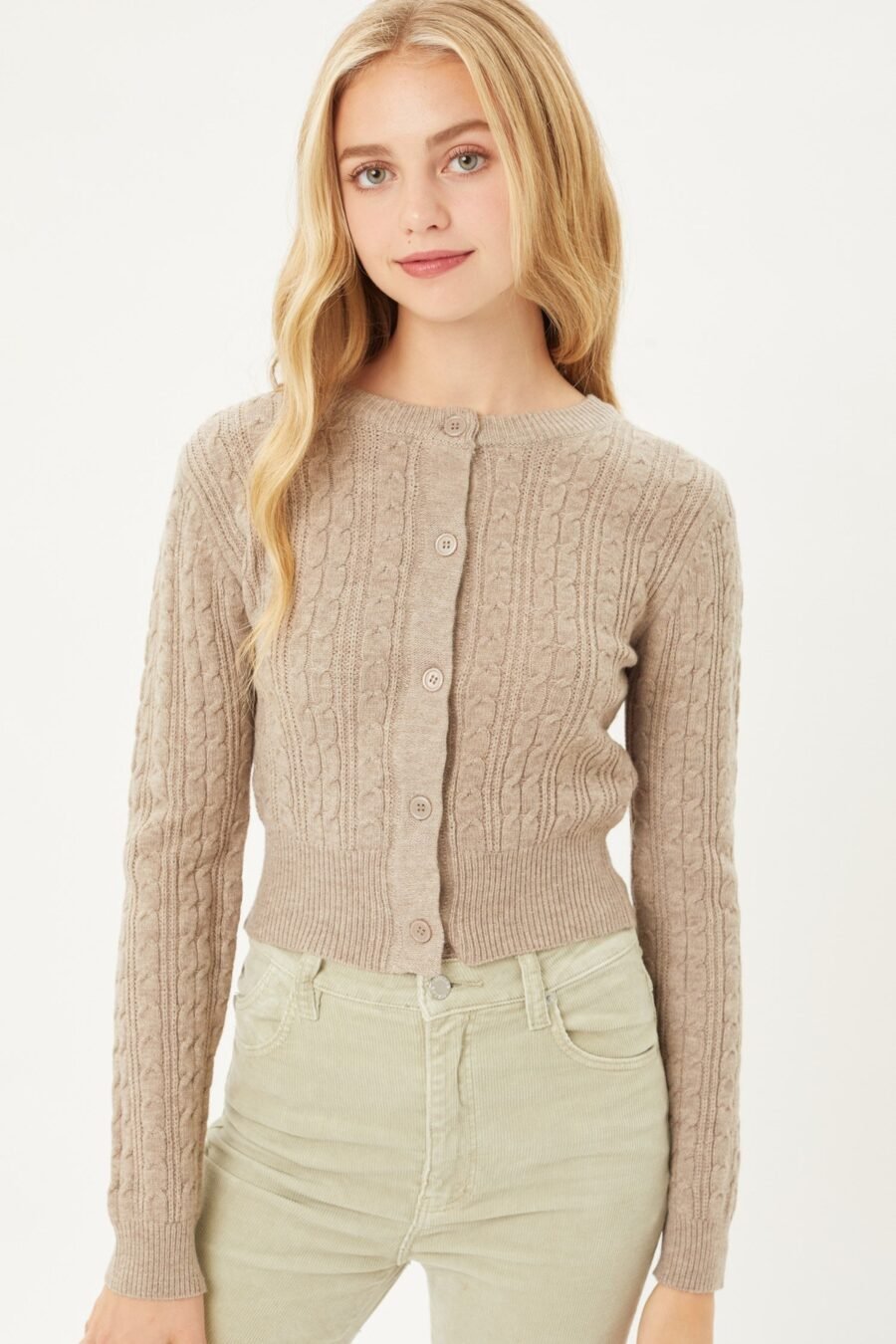 Cable Knit Cardigan Sweater