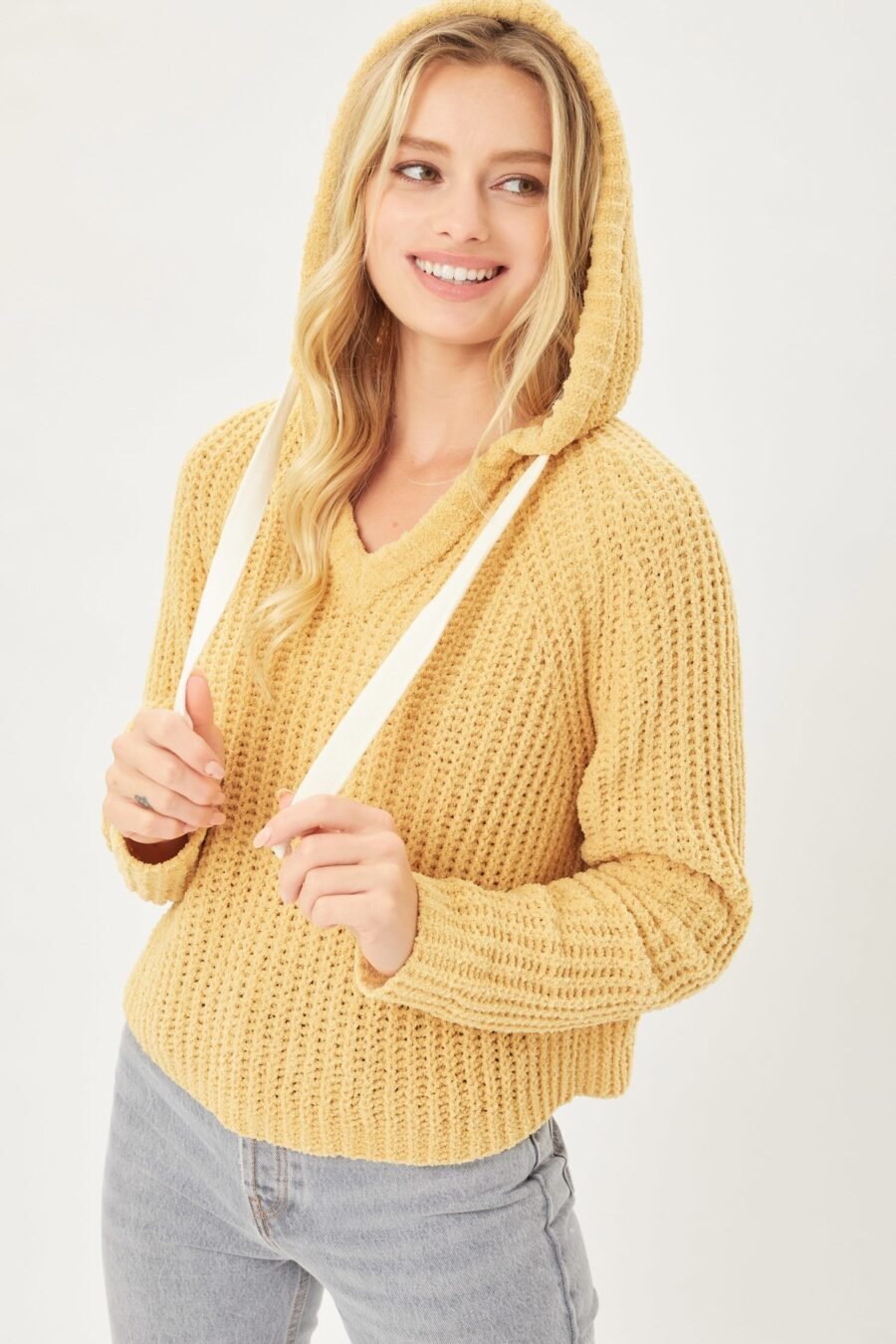 Pullover hoodie sweater top in various colors including Honey, Coco Brown, Black, Leaf, and Putty Pink – a comfortable and versatile choice for casual wear.