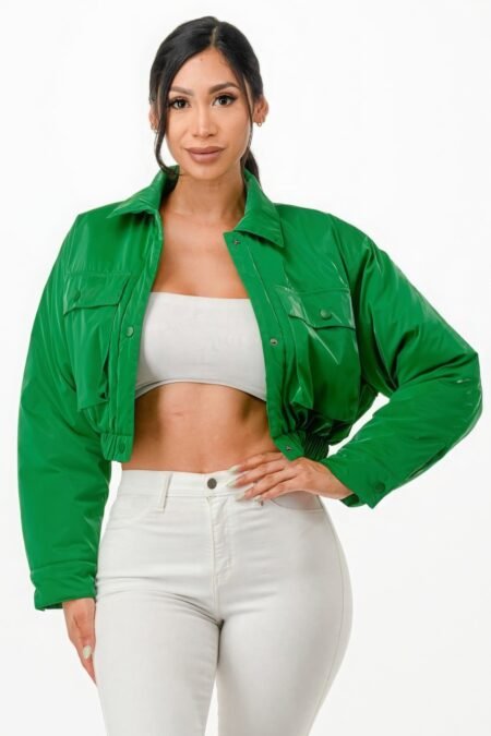 Puffer Cropped Bomber Jacket