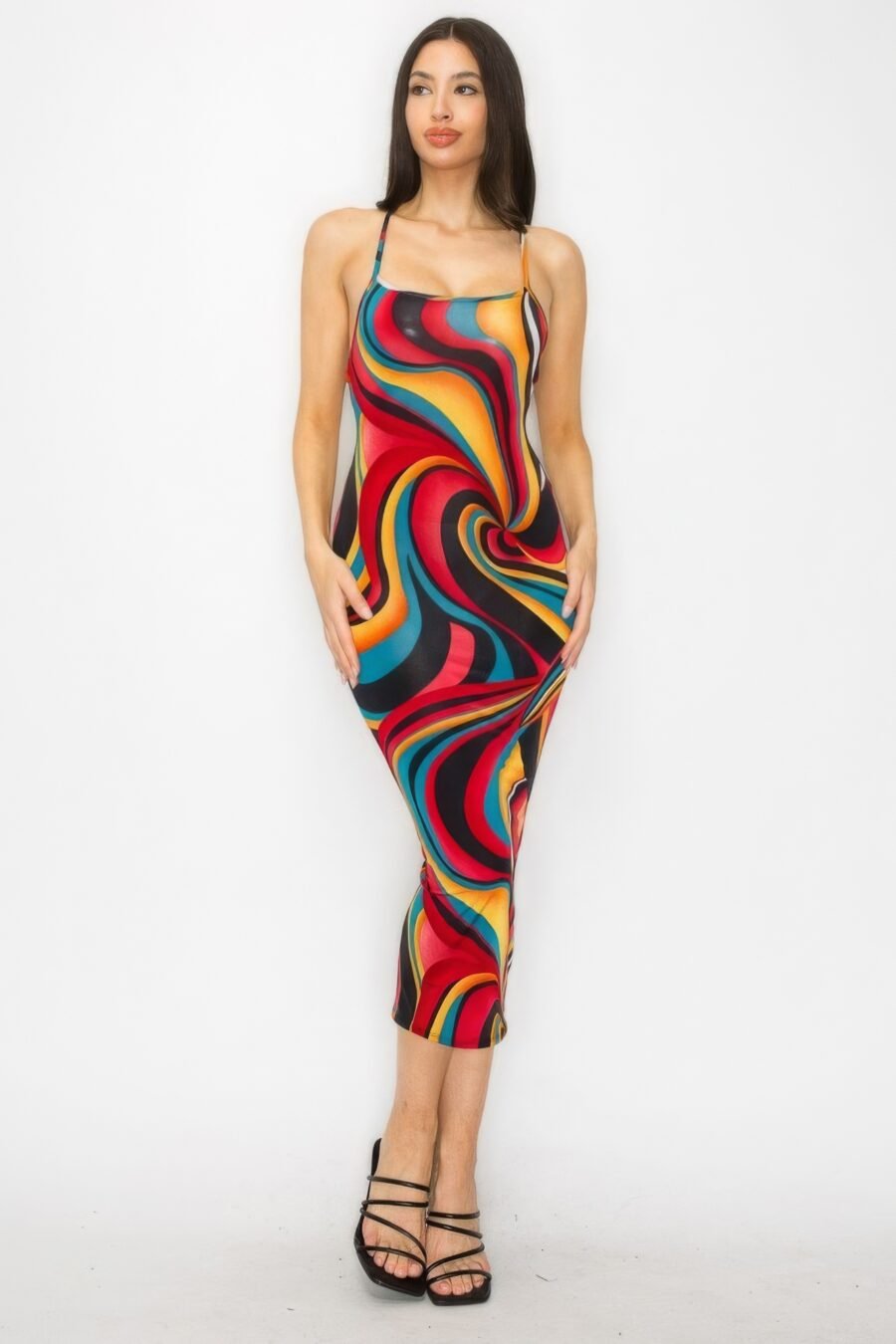 Crossed Back Multicolor Dress