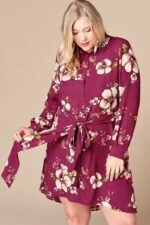 Floral Woven Button-down Collared Shirt Dress - Image 2