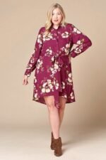 Floral Woven Button-down Collared Shirt Dress - Image 3