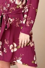 Floral Woven Button-down Collared Shirt Dress - Image 5