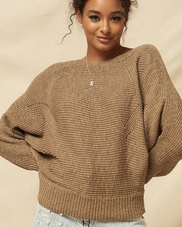 A Ribbed Knit Sweater