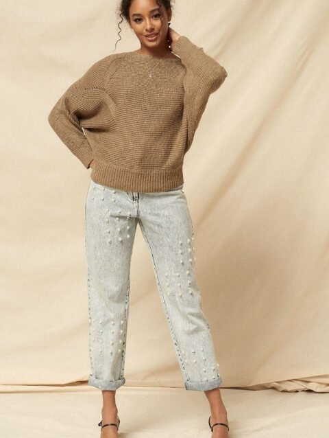 A Ribbed Knit Sweater