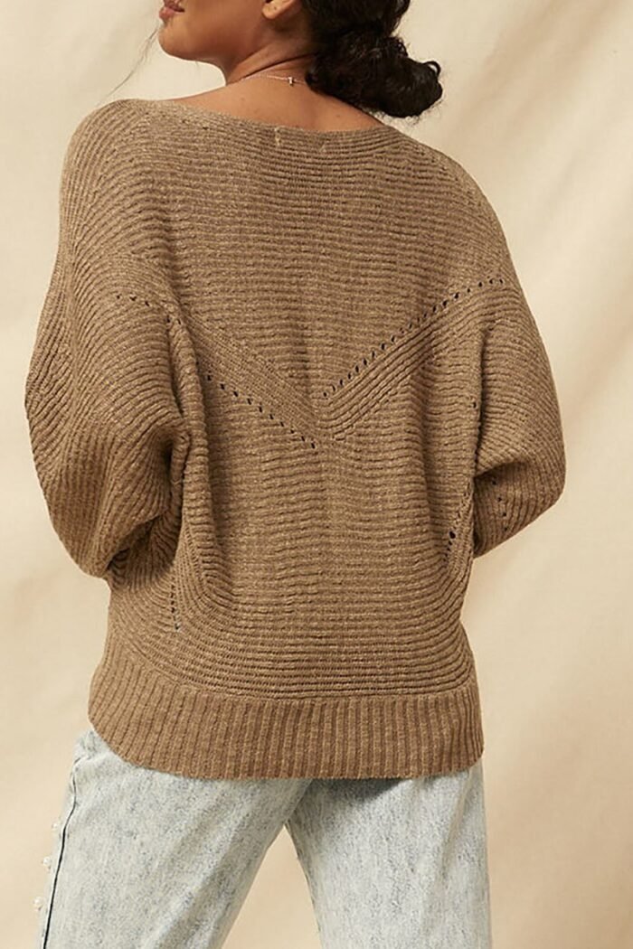 A ribbed knit sweater