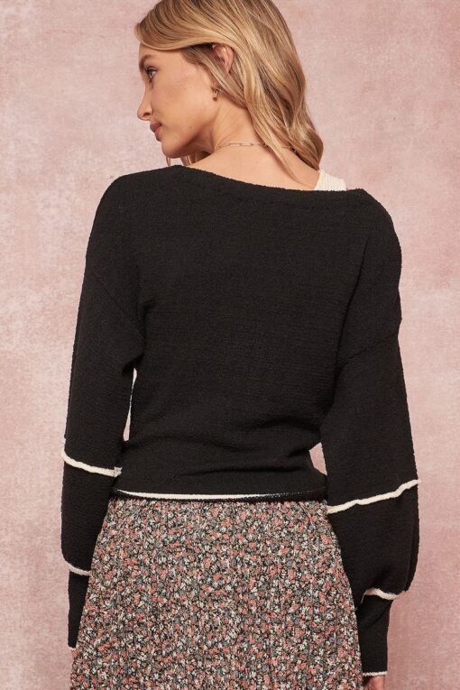 A Textured Knit Cardigan Sweater - Image 3