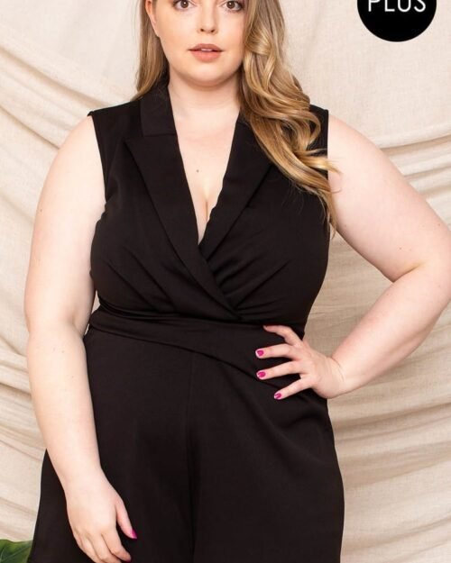 Collared Neck Plus Size Romper