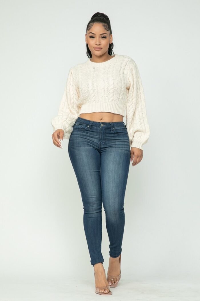Cable pullover top
