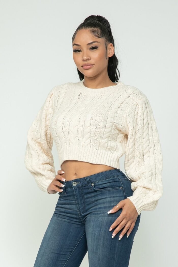 Cable pullover top