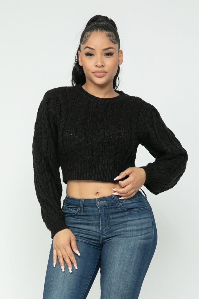 Cable pullover top