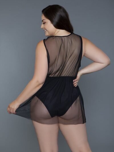 1 Pc Deep V-neck Mesh Babydoll 1 Pc Deep V-neck Mesh Babydoll