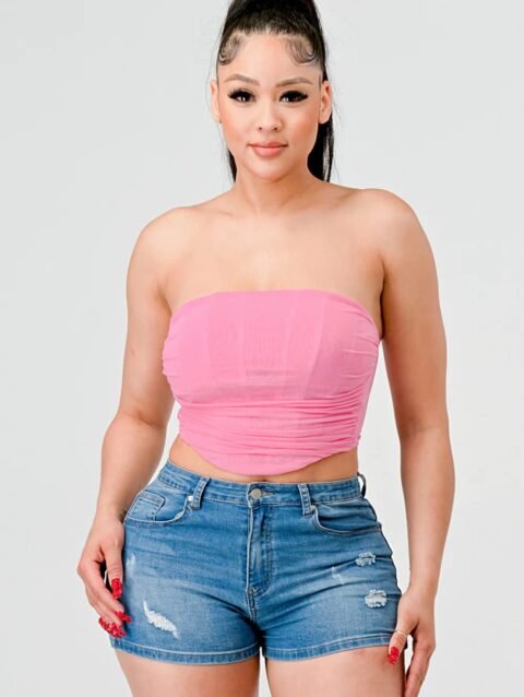 Luxe super stretch mesh layered corset bustier