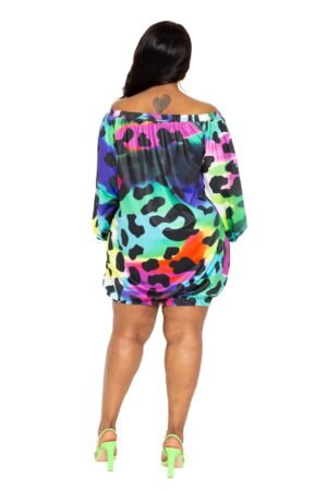 Electric leopard off shoulder bubble mini dress Electric leopard off shoulder bubble mini dress