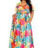 Tropical floral maxi skirt & top set
