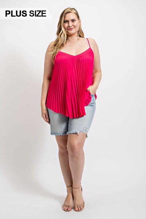 Pleated Tank Top With Adjustable Strap - Image 2