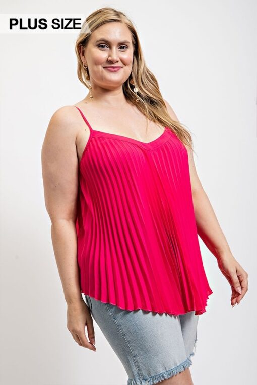 Pleated Tank Top With Adjustable Strap - Image 3