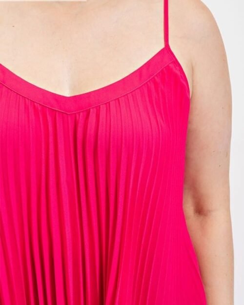 pleated tank top with adjustable strap