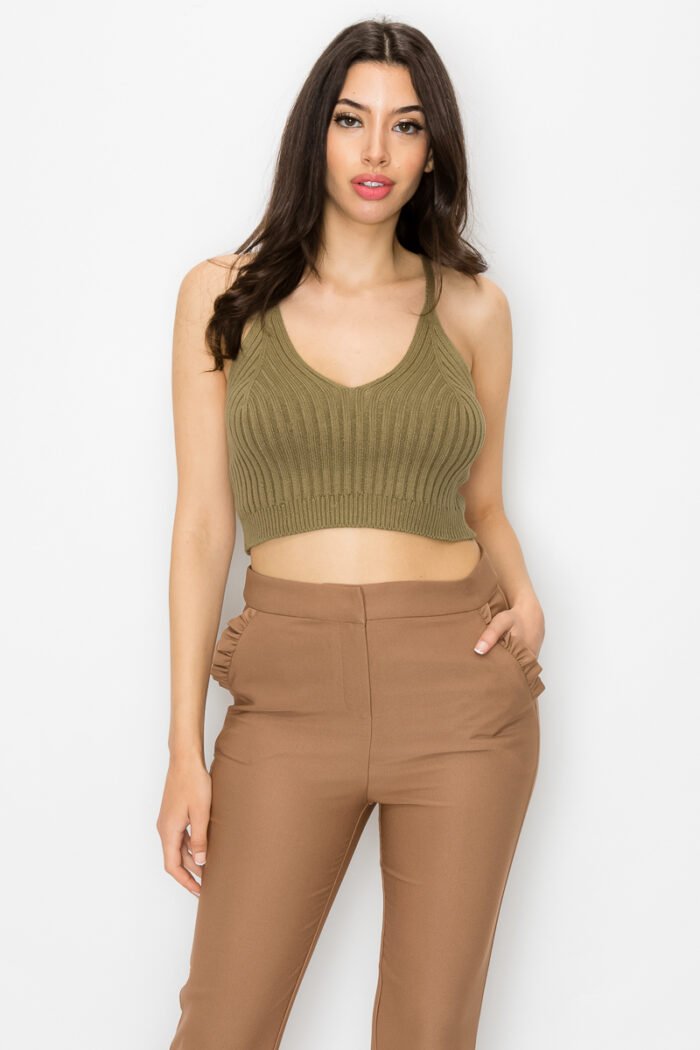 Scoop neck rib top