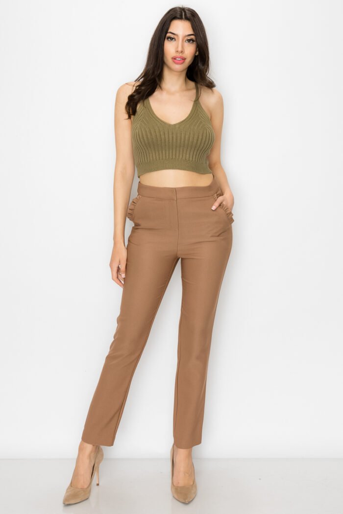 Scoop neck rib top