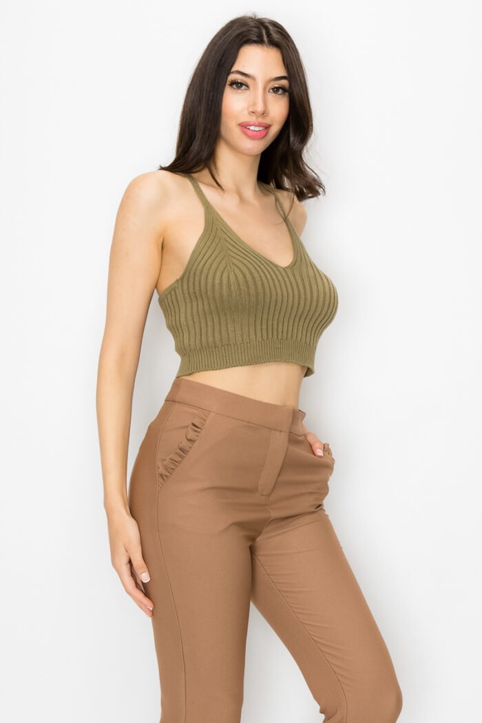 Scoop neck rib top