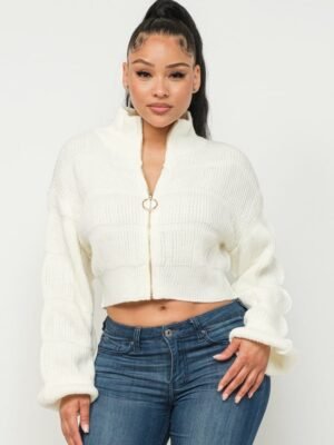 Sweater Top W/ Front Zipper
