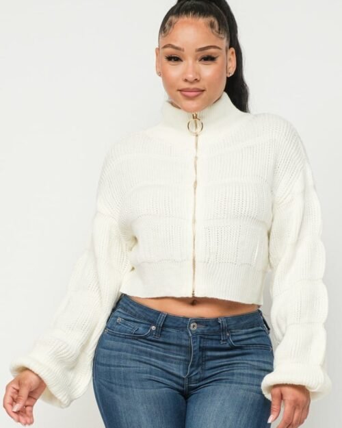 sweater top w/ front zipper