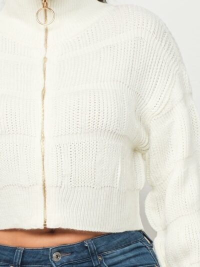 Sweater Top W/ Front Zipper Sweater Top W/ Front Zipper