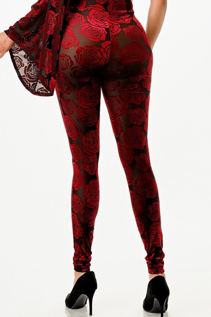 Velvet flocking jumpsuit/bell sleeve