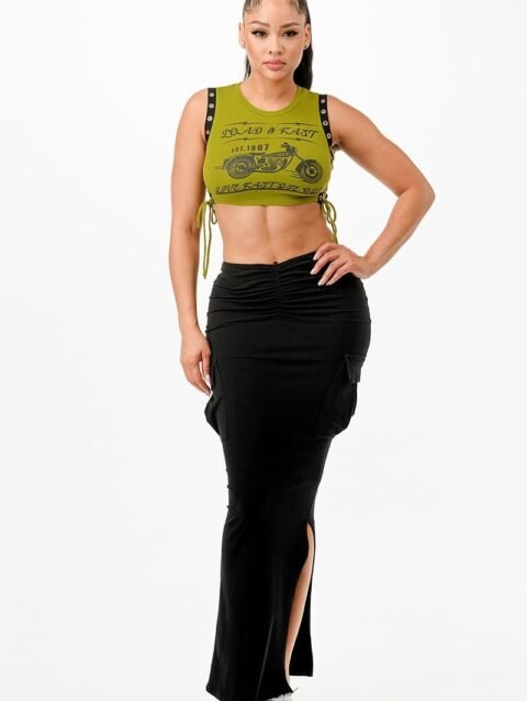 Sleveless Two Piece Set