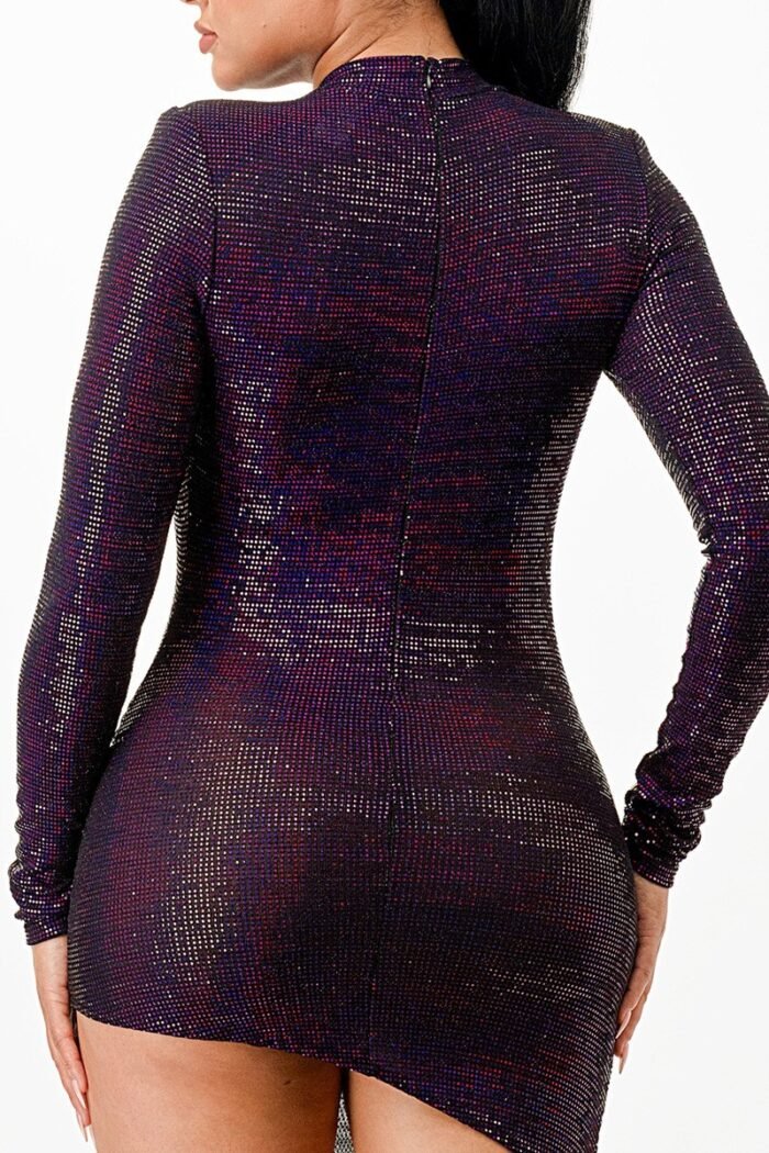 Night dress with unbalanced skirt