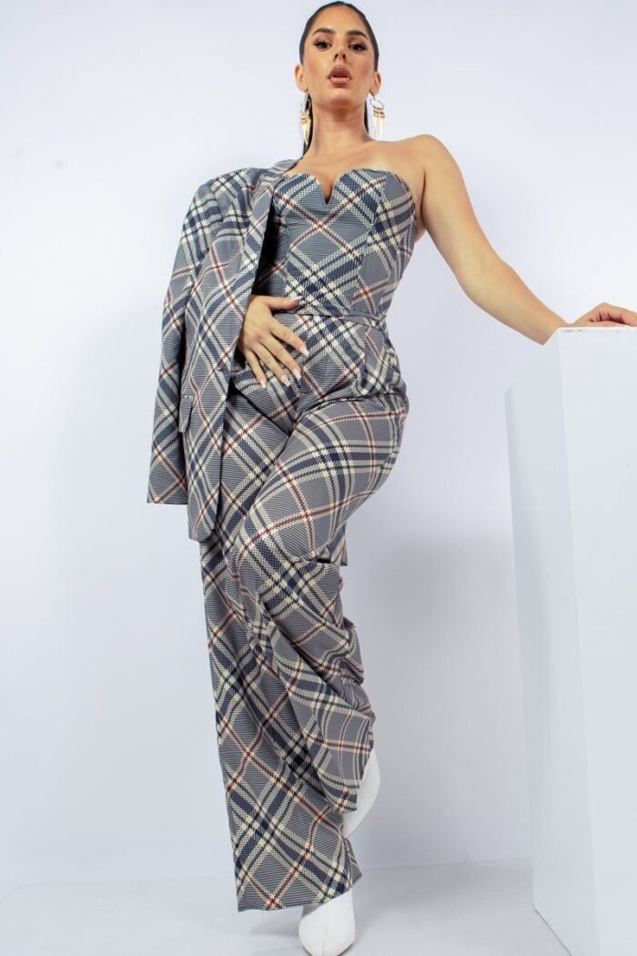 Bustier top & wide pants set