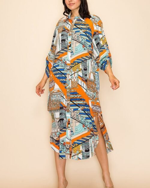 printed shirt dress
