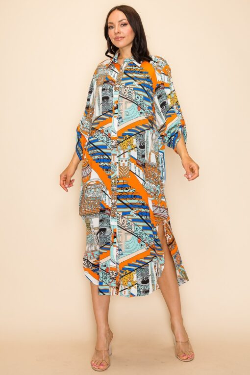 Printed Shirt Dress - Image 3