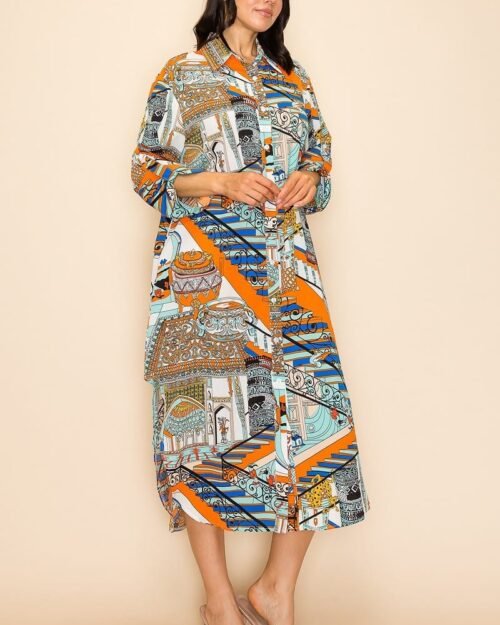 printed shirt dress